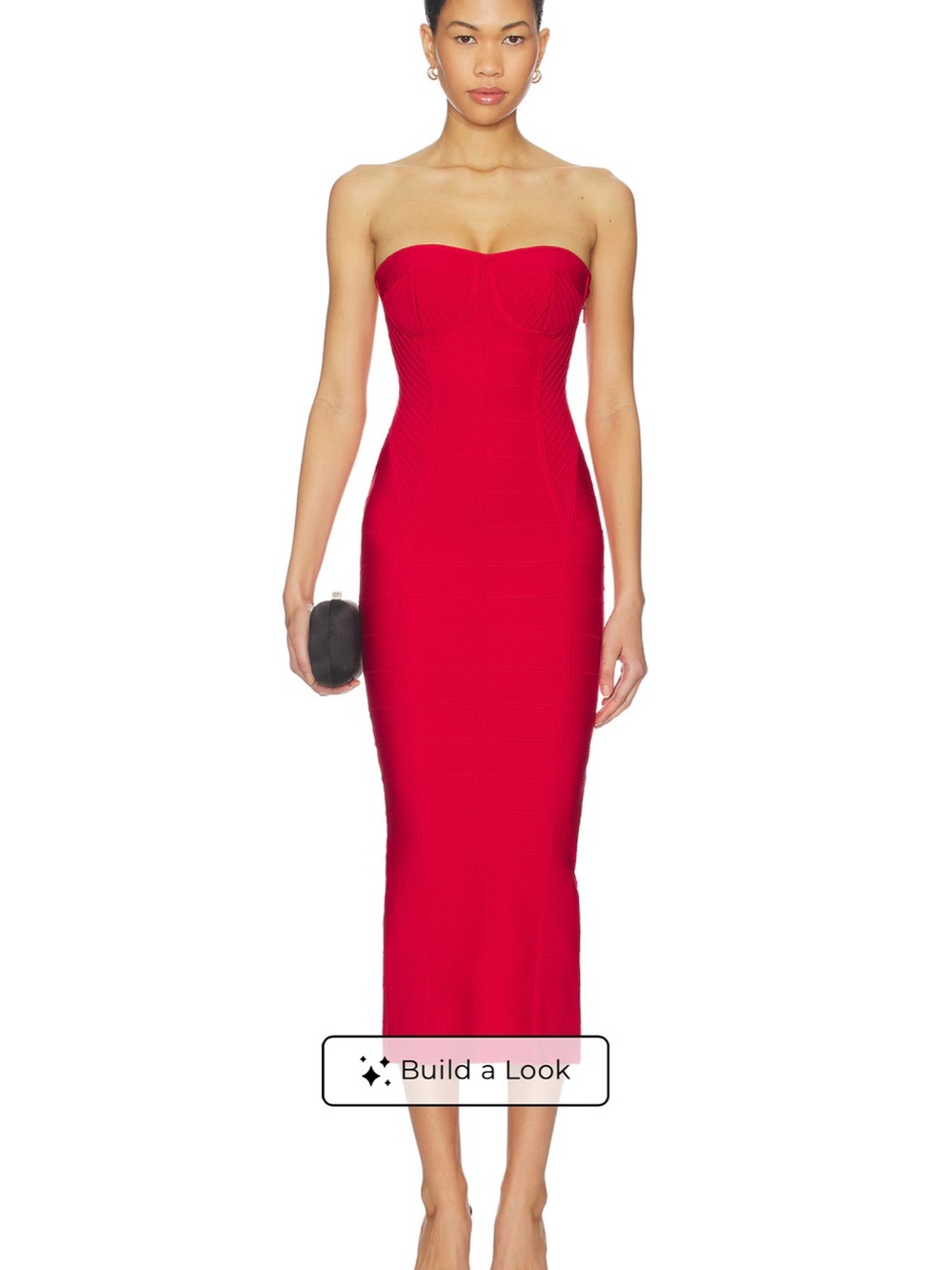 Super down Ethelyn Midi Dress in Red (small)